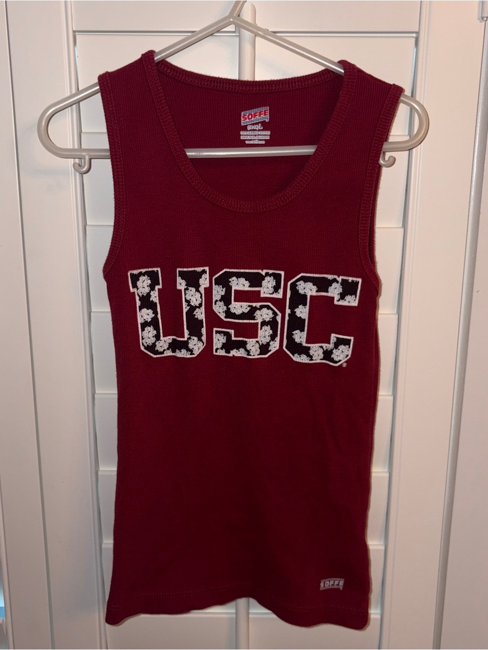 Girl’s Soffe USC Maroon Tank Top with Gamecock Lettering